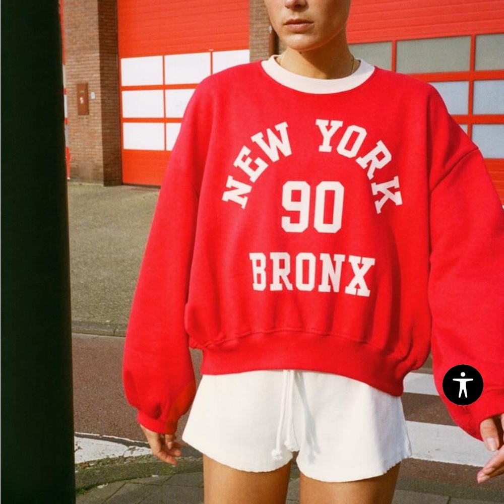 Zara NY Bronx Red Sweatshirt